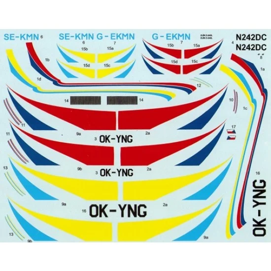 Kovozavody EX019 1/72 Zlin Z-242L Civil 4x Decal
