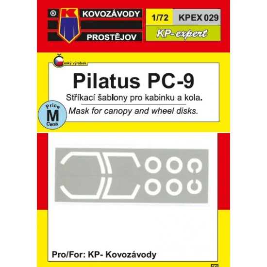 Kovozavody EX029 1/72 Pilatus PC-9 Canopy and Wheel Disk Mask