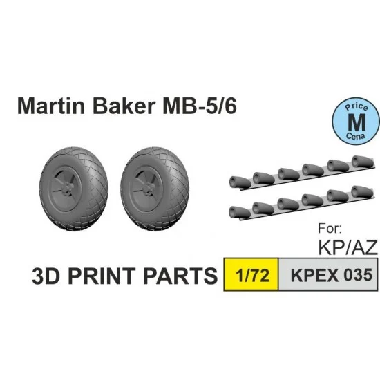 Kovozavody EX035 1/72 Martin Baker MB-5/6 Wheels and Exhausts