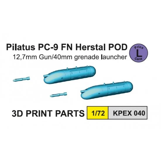 Kovozavody EX040 1/72 Pilatus PC-9 FN Herstal POD 12.7mm Gun/40mm Grenade Launcher