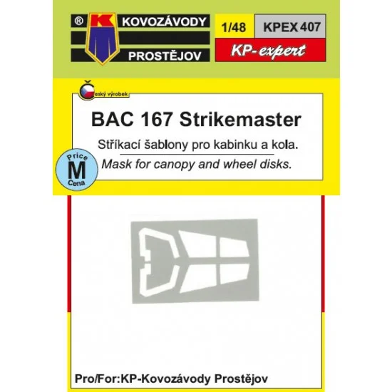 Kovozavody EX407 1/48 BAC 167 Strikemaster Canopy and Wheel Disks Mask for Fly model - Model Planes