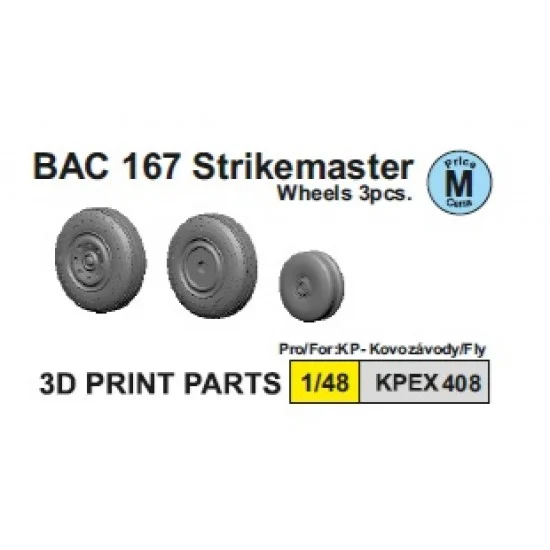 Kovozavody EX408 1/48 BAC 167 Strikemaster Attack Aircraft 3D Wheels for Fly model - Model Planes