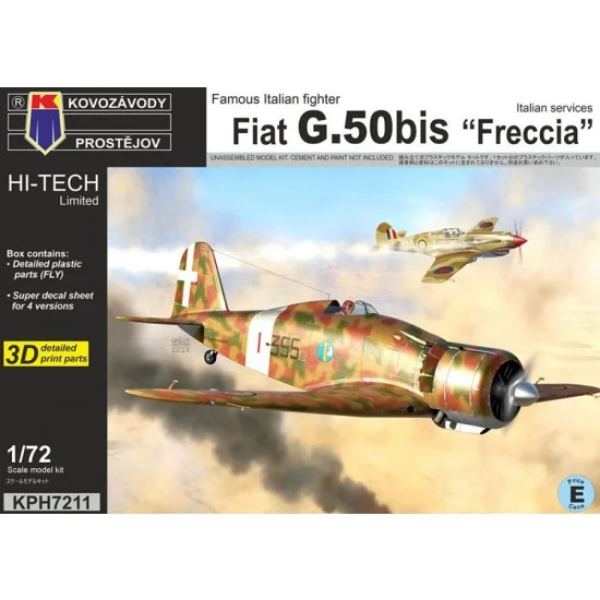 Kovozavody H7211 1/72 Fiat G.50 bis ''Freccia'' Italian Services - Model Planes