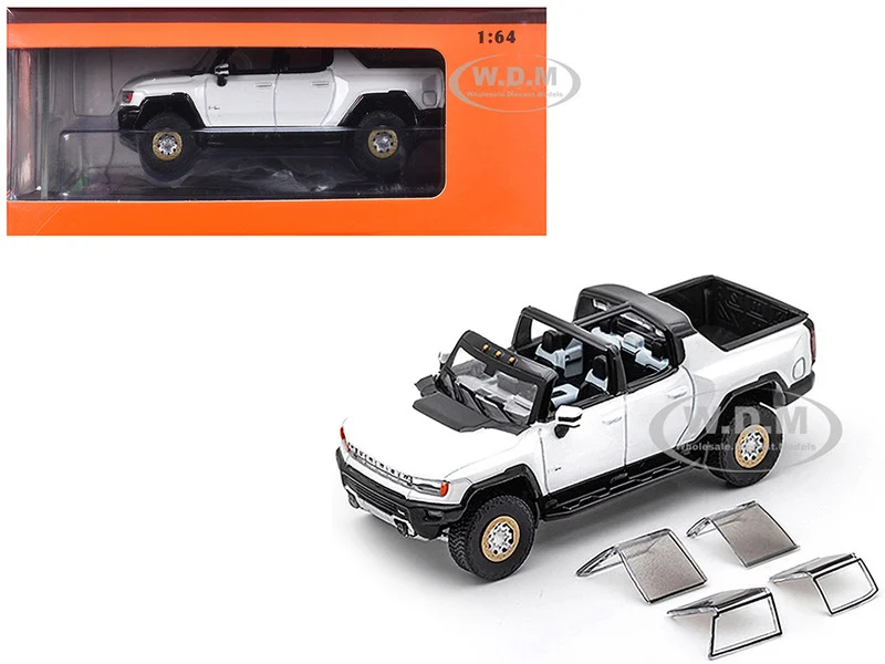 2022 GMC Hummer EV Pickup Truck White 1/64 Diecast Model Car by GCD - GMC Models