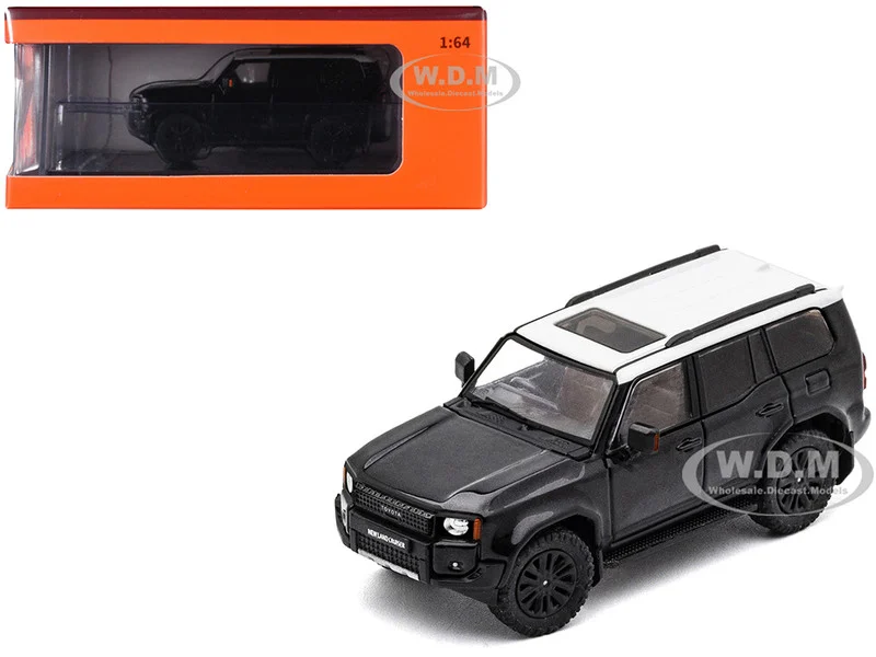 Toyota Land Cruiser Prado 250 Black with White Top 1/64 Diecast Model Car by GCD - Toyota Models