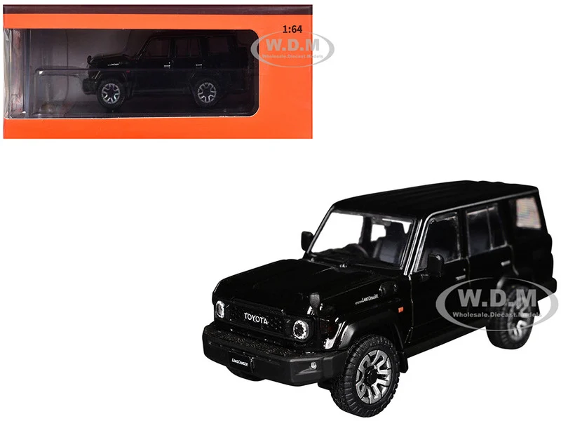 Toyota Land Cruiser (J76) RHD (Right Hand Drive) Black 1/64 Diecast Model Car by GCD - Toyota Models