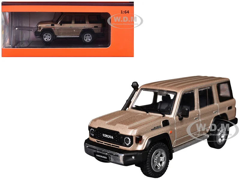 Toyota Land Cruiser (J76) Gold Metallic 1/64 Diecast Model Car by GCD - Toyota Models