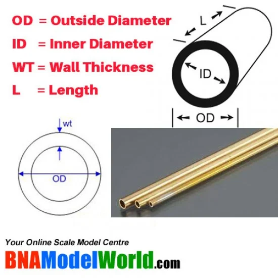 KS Metals 5075 Small Round Brass Tubes Set #Soft (3pcs, 3 sizes, L: 304.8mm) - Hobby Tools & Supplies