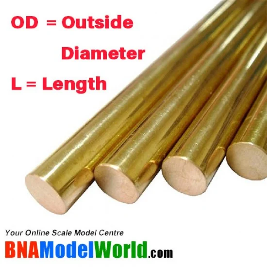 KS Metals 9865 Round Brass Rod - OD: 3mm, L: 300mm (3pcs)