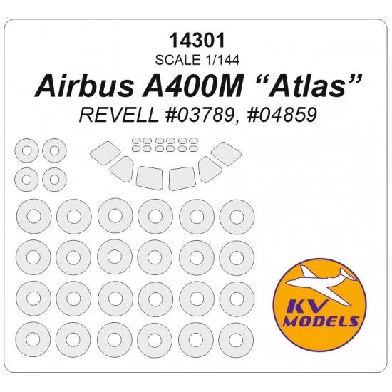 KV Models 14301 1/144 Airbus A400M "Atlas" Masks for Revell #04859 - Model Planes