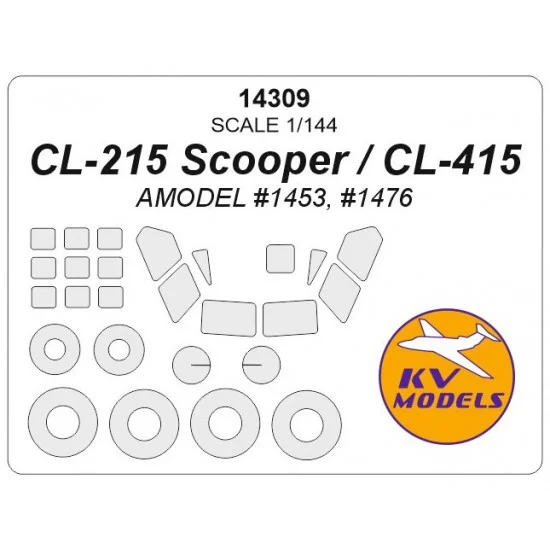KV Models 14309 1/144 CL-215 Scooper / CL-415 Masks for Amodel #1453, #1476