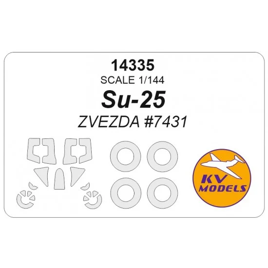 KV Models 14335 1/144 RU Su-25 Canopies and Wheels Masks for Zvezda #7431