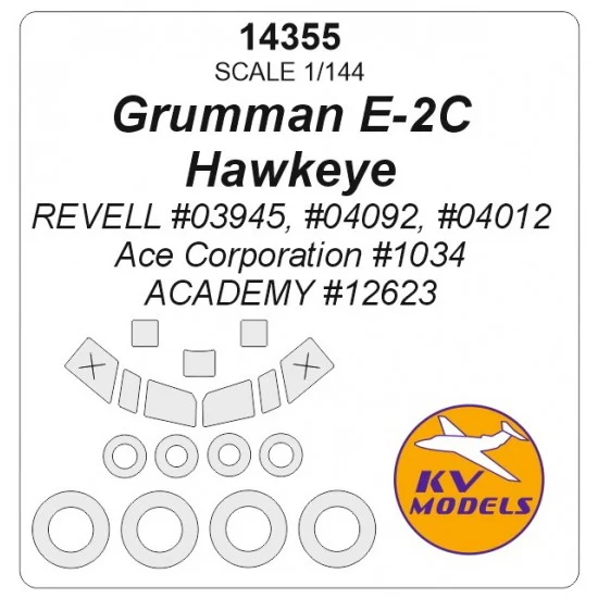 KV Models 14355 1/144 Northrop Grumman E-2C Hawkeye Masking for Revell/Ace/Academy kits