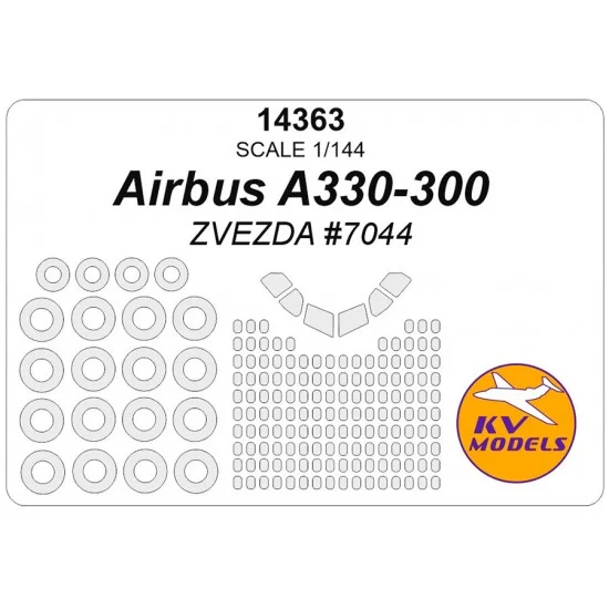 KV Models 14363 1/144 Airbus A330-300 Canopies and Wheels Masks for Zvezda kits