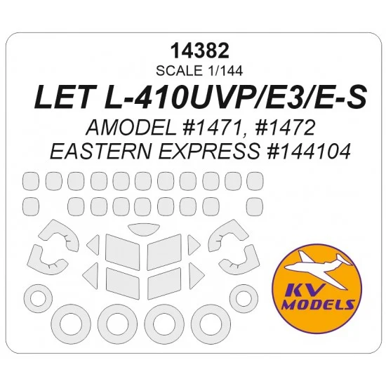 KV Models 14382 1/144 EU LET L-410UVP / UVP-E3 / E-S Masksfor Amodel / Eastern Express