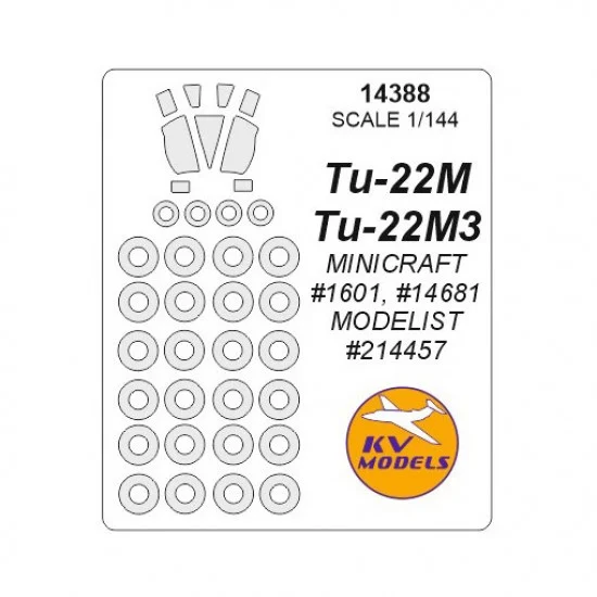 KV Models 14388 1/144 Tupolev Tu-22M/Tu-22M3 Masks for Minicraft #1601, #14681/Modelist #214457
