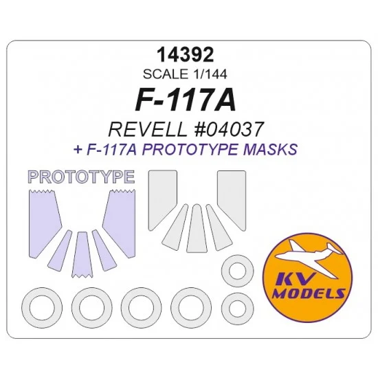KV Models 14392 1/144 F-117A + Prototype Masks for Revell #04037