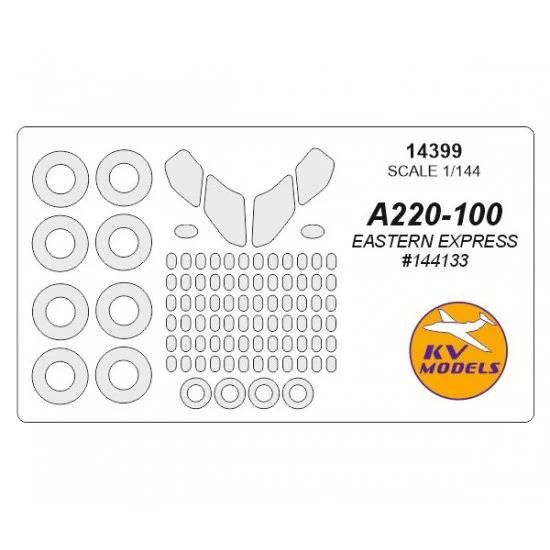 KV Models 14399 1/144 Airbus A220-100/300 Masks for Eastern Express #144133, #144136