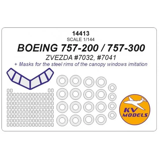 KV Models 14413 1/144 Boeing 757-200 Masks for Zvezda #7032