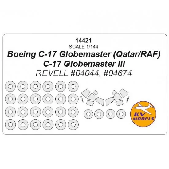 KV Models 14421 1/144 Boeing C-17 Globemaster III Masks for Revell #04044/04674