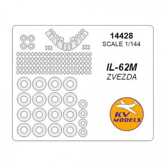 KV Models 14428 1/144 Ilyushin IL-62M Masks for Zvezda #7013