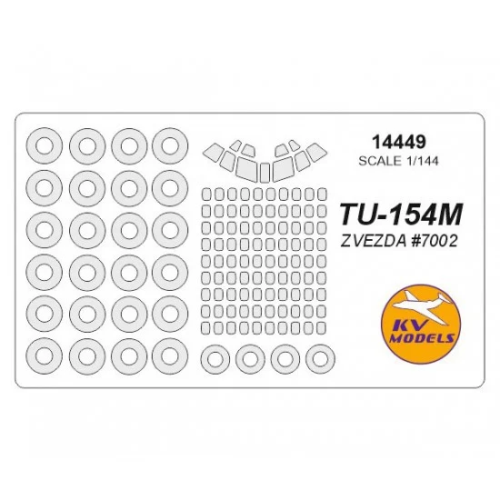 KV Models 14449 1/144 Tupolev Tu-154m Masks for Zvezda #7004