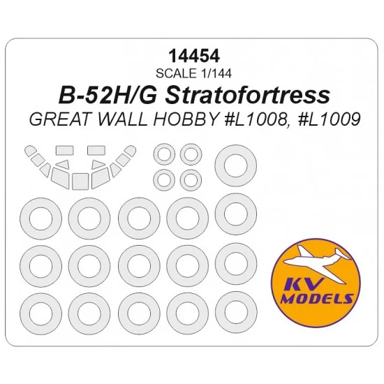 KV Models 14454 1/144 B-52H Stratofortress Masks for Great Wall Hobby #L1008, #L1009