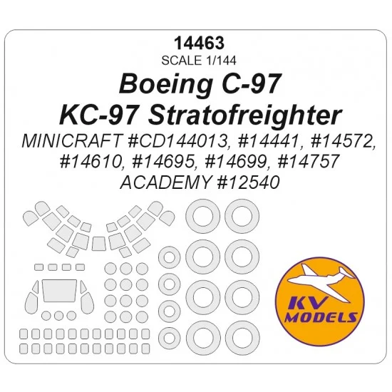 KV Models 14463 1/144 US C-97/KC-97 Stratofreighter Canopies n Wheels Masks for Minicraft/Academy