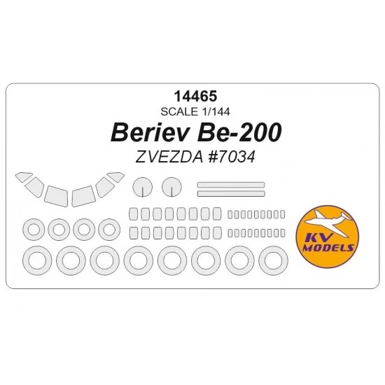 KV Models 14465 1/144 Beriev Be-200 Masks for Zvezda #7034