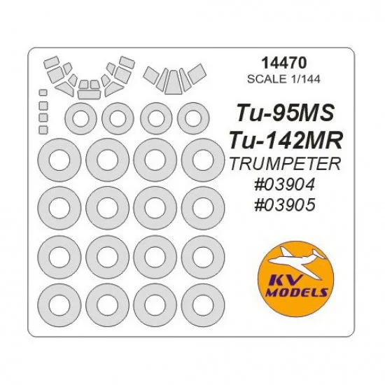 KV Models 14470 1/144 Tu-95MS / Tu-142MR Masks for Trumpeter #03904, #03905