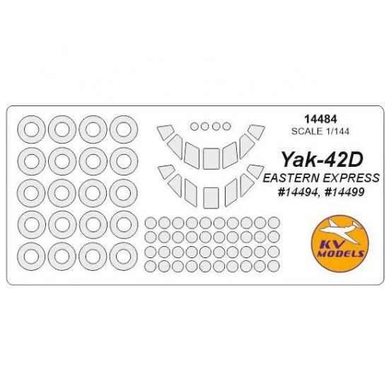 KV Models 14484 1/144 Yak-42D Masks for Eastern Express #14494, #14499