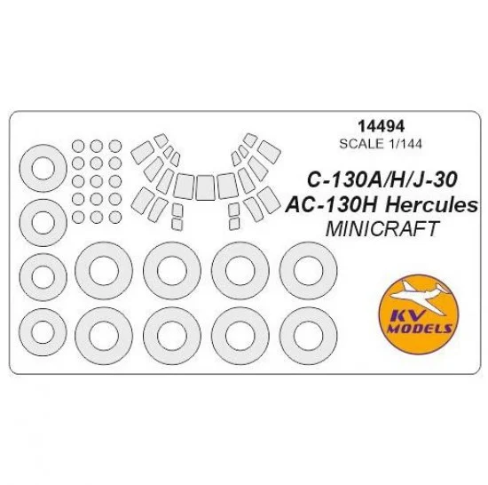 KV Models 14494 1/144 C-130 A/H/J-30/AC-130H Hercules Masks for Minicraft kits