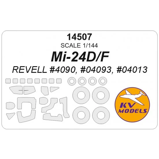 KV Models 14507 1/144 Russian Mil Mi-24D/F Canopies and Wheels Masks for Revell kits