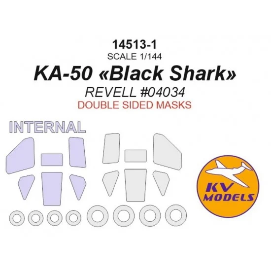 KV Models 14513-1 1/144 Ka-50 Black Shark Paint Masking for Revell #04034 (Double-sided)