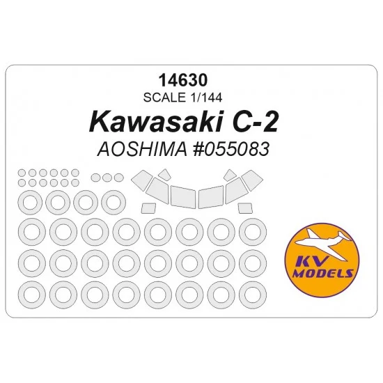 KV Models 14630 1/144 Kawasaki C-2 Masks for Aoshima #055083 w/Wheels Masks