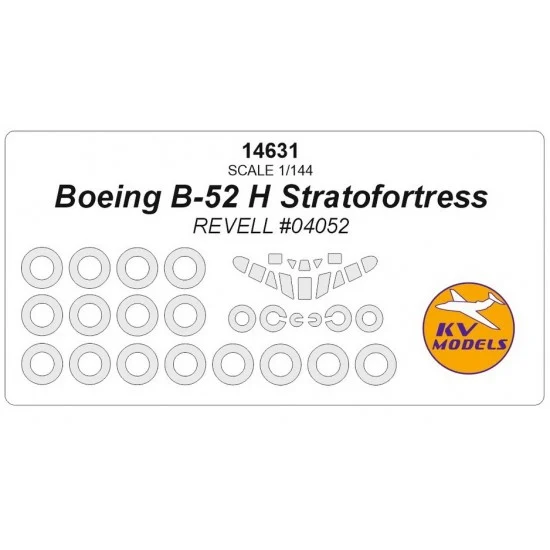 KV Models 14631 1/144 Boeing B-52 H Stratofortress Masks for Revell #04052 w/Wheels Masks