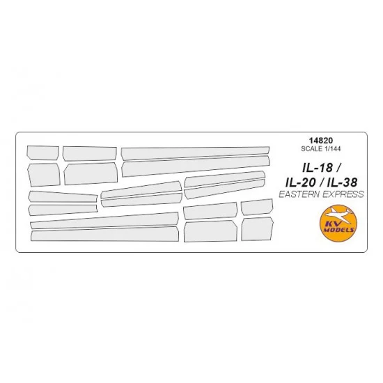 KV Models 14820 1/144 Ilyushin IL-18 / D / V / IL-20M / IL-38 / N Masks for Eastern Express / Big Model
