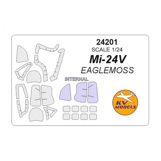KV Models 24201 1/24 Mi-24V Paint Masking for Eaglemoss kits