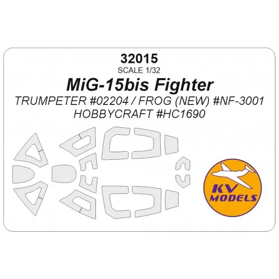 KV Models 32015 1/32 The PLAAF MiG-15 bis Fighter Masks for Trumpeter/Frog/Hobbycraft
