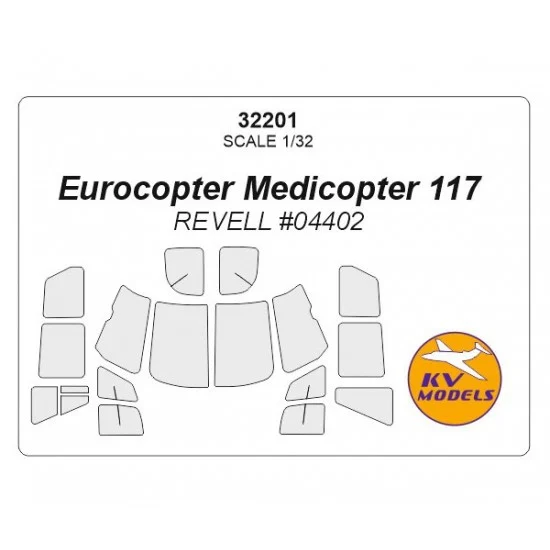 KV Models 32201 1/32 Eurocopter Medicopter 117 Paint Masking for Revell kit #04402 - Model Planes