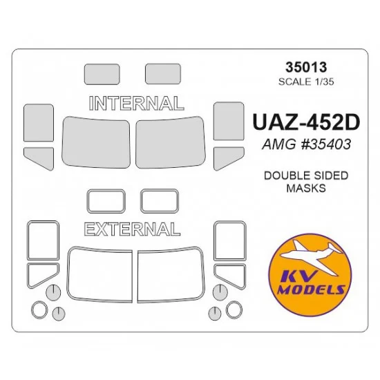 KV Models 35013 1/35 UAZ-452D "Golovastik" Double-sided Paint Masking for AMG #35403