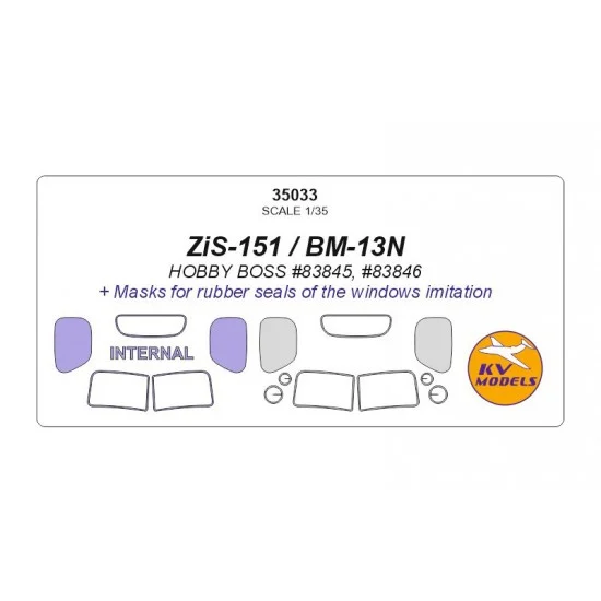 KV Models 35033 1/35 ZiS-151/BM-13N Double-sided Paint Masking for HobbyBoss #83845, #83846
