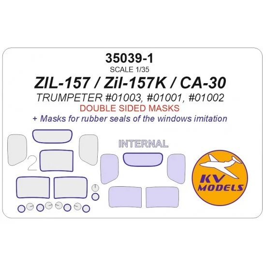 KV Models 35039-1 1/35 ZIL-157/Zil-157K/Chinese Jiefang CA-30 Masks for Trumpeter [Double-sided]