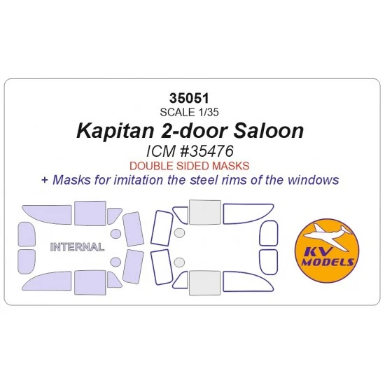 KV Models 35051 1/35 Kapitan 2-door Saloon Paint Masking for ICM #35476