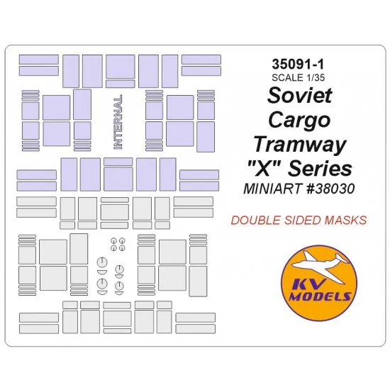 KV Models 35091-1 1/35 Soviet Cargo Tramway "X" Series Masks for MiniArt #38030 (Double sided)