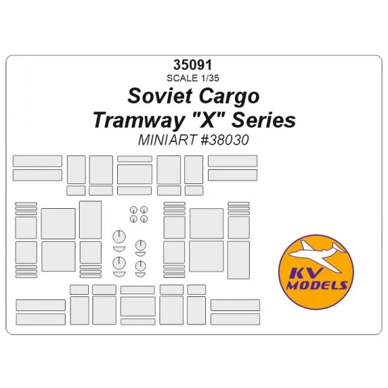 KV Models 35091 1/35 Soviet Cargo Tramway "X" Series Masks for MiniArt #38030 - Military Vehicles & Tanks