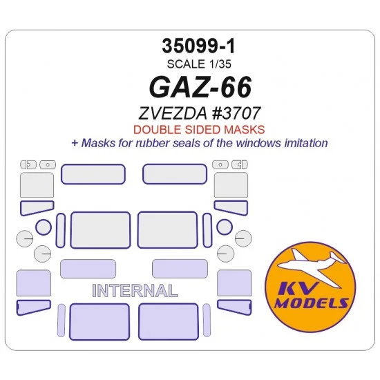 KV Models 35099-1 1/35 GAZ-66 Masks for Zvezda #3707 [Double-sided]