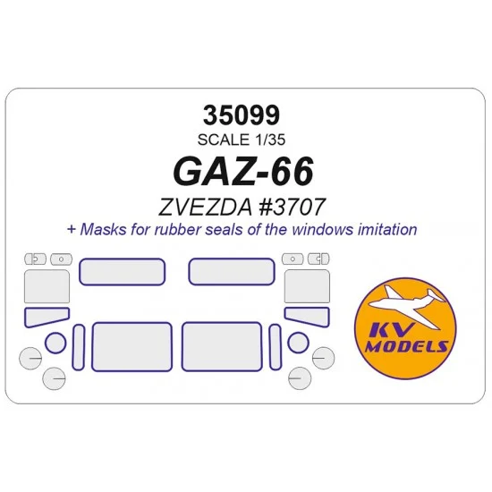 KV Models 35099 1/35 GAZ-66 Masks for Zvezda #3707