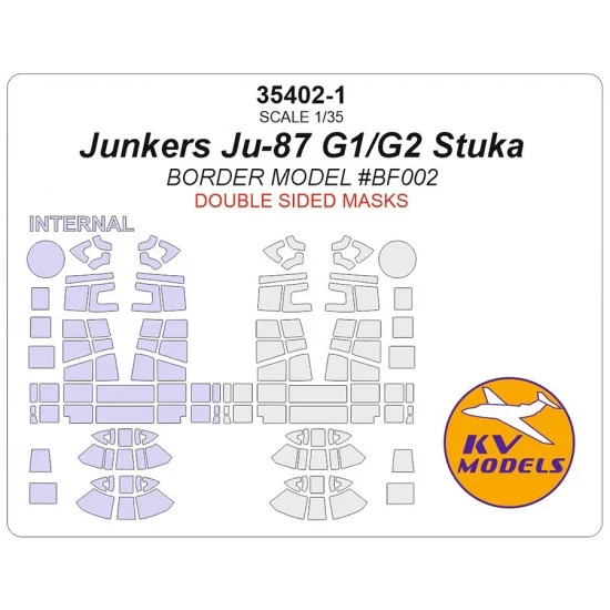 KV Models 35402-1 1/35 Junkers Ju-87 G1/G2 Stuka Double-sided Masks for Border Model #BF002