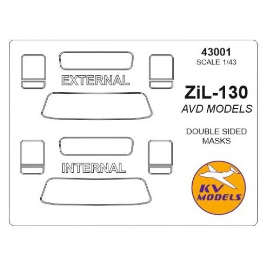 KV Models 43001 1/43 ZiL-130 / ZiL-130V1 / TSV-6 / ATZ-3,8-130 / APA-50 Masks for AVD Models